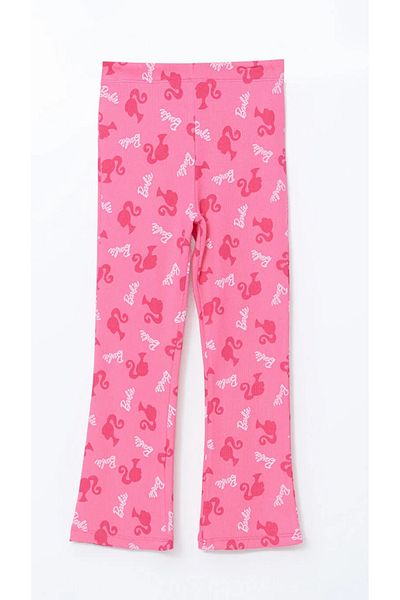 LC Waikiki Lcw Baby Pink Elastic Waist Barbie Printed Baby Girl Leggings