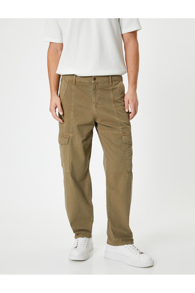 Koton Cotton Cargo Pants - Pocket Detailed and Buttoned