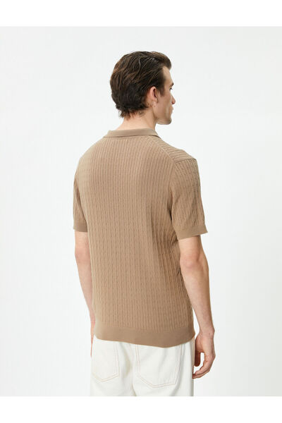 Koton Μπλουζάκι πόλο με λαιμόκοψη με κοντό μανίκι υφή