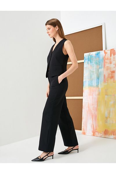 Koton Palazzo Hose mit Taschen und Glitzerverarbeitung
