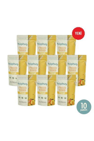 HapHug Pack of 10 Freeze Dried Mango - Freeze Dried Mango 20g X 10
