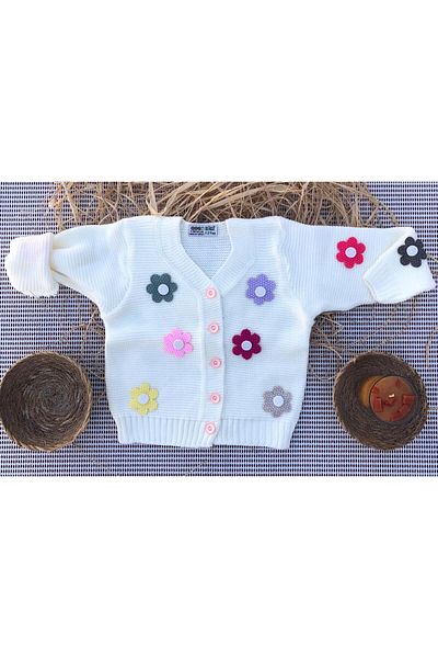 tinitins Baby Girl Female Child Floral Knitwear Cardigan