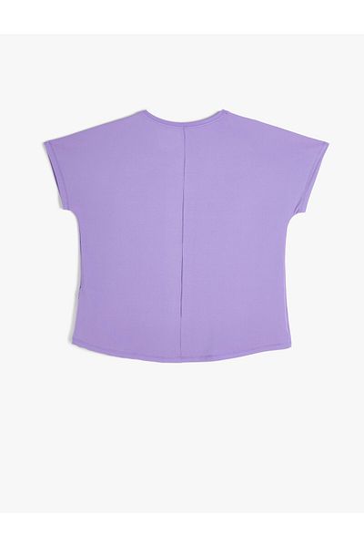 Koton Tricou sport cu imprimeu cu mânecă scurtă și decolteu roșu Potrivire confortabilă