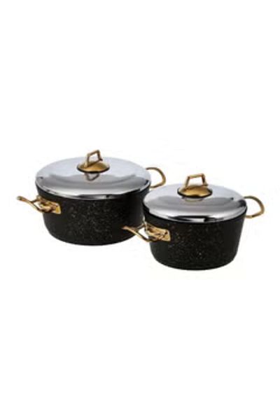 AVCI HOME MAKER 7-Piece Granitec Cookware Set - Non-Stick, PFOA-Free - 2 Deep Pots, 1 Low Pot, Frypan