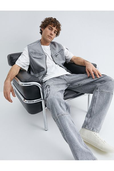 Koton Cargo-Jeans mit Taschendetail – Buttoned Washed
