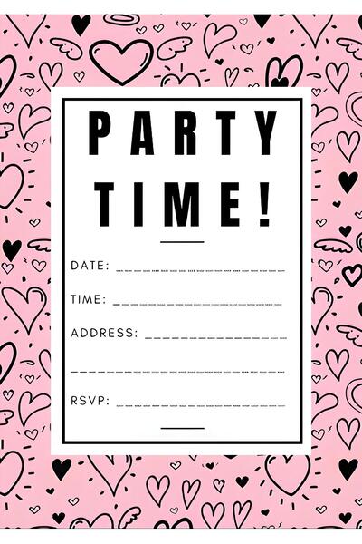 Belinay Bulutay Pembe Renkli Doğum Günü Kartı  25 Adet