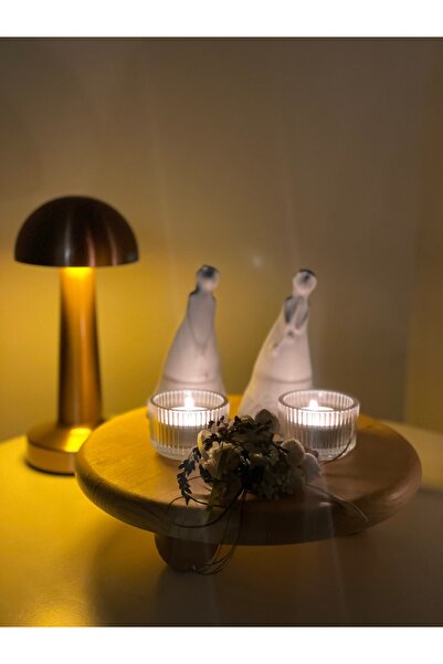 huzurlu grup Lotus Şarjlı Dekoratif Dokunmatik Masa Lambası 3 Renk Modlu