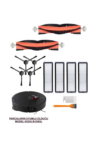 Roboclinic Aspirator robot Xiaomi Robot Vacuum S20+ Plus negru (cod: B108GL) Perie compatibilă, set de filtre-12 bucăți
