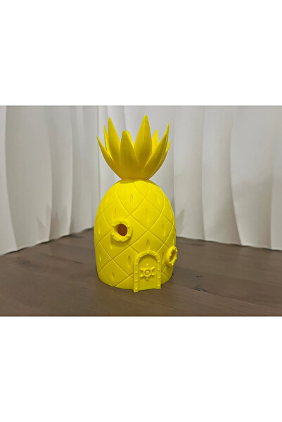 SM KIR TASARIM Sünger Bob'un Ananas Evi Büyük 16 cm Akvaryum veya Küvet Dekorasyon Seti