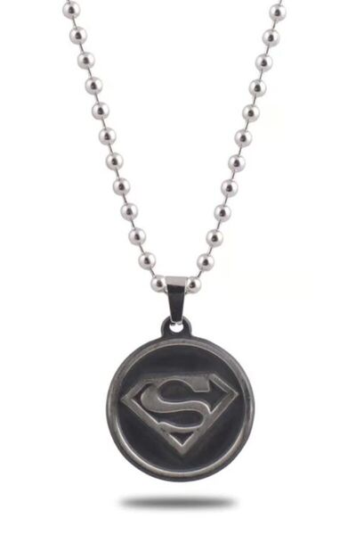 GWOMA قلادة سلسلة من الفولاذ مع أيقونة سوبرمان من OttoMan