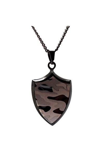 GWOMA Military Camouflage Patterned Shield Model Steel Men's Necklace Chain