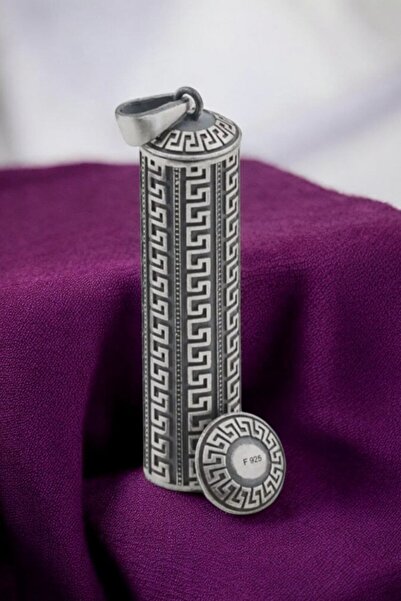 Moda Gümüş 925 Ayar Gümüş Silindir Tasarımlı Cevşen Muska Kabı Kolye Ucu Büyü...