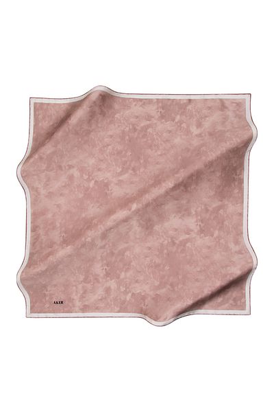Aker 7208701 -396 Eșarfă de mătase pentru femei Goldoluk Dusty Rose Color Cloud Pattern