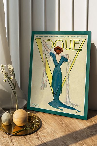 Cadran Ιστορικές εκδόσεις του περιοδικού Vogue Πίνακας Mdf με πλαίσιο