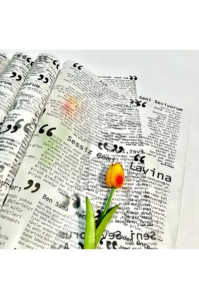 weloveis ''Poetry Love'' Flower Bouquet Paper Black 55X55Cm-10 Sheets
