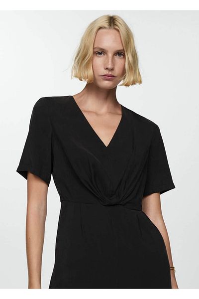 MANGO Woman Modal Jumpsuit with Knots