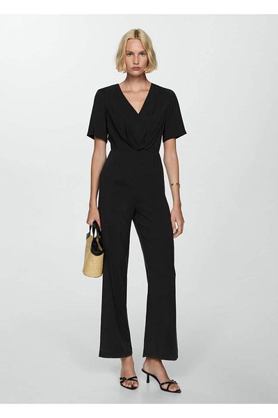 MANGO Woman Modal Jumpsuit with Knots