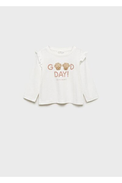 MANGO Baby Bedrucktes T-Shirt mit Rüschen