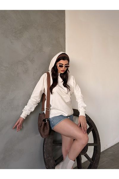 Gezen Çorap Унисекс суитшърт с качулка и голям размер - 3 нишки, 100% памук
