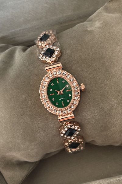 Leerybee Minimal Vintage Women's Watch with Stones Nla-186