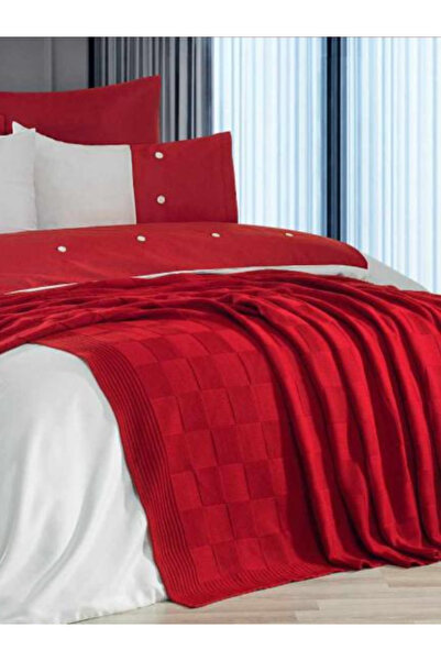 WOOLHOME Çift Kişilik Ekose Triko Örgü Battaniye 240x220