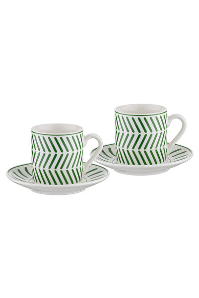 Emsan Albert New Bone 2 Personality 90 ml Green Coffee Cup Set
