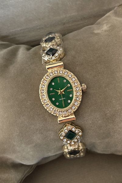 Leerybee Minimal Vintage Women's Watch with Stones Nla-186