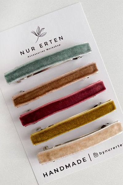 By Nur Erten Colorful Velvet Automatic Clip Women Hair Clip 8cm