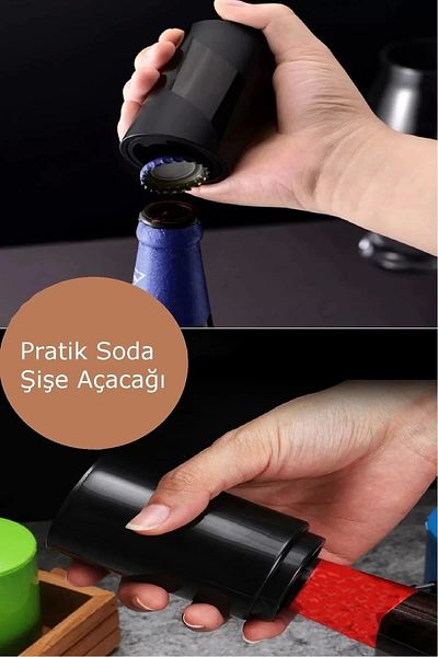 Rosemor Automatic & Practical Bottle Opening Push to Check Bottle Soda Gas Cap Opener Corkscrew