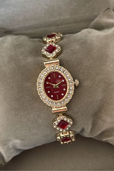 Leerybee Minimal Vintage Women's Watch with Stones Nla-186