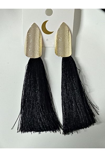 mos&more Gold Design Long Stylish Brand Tassel Women Earrings