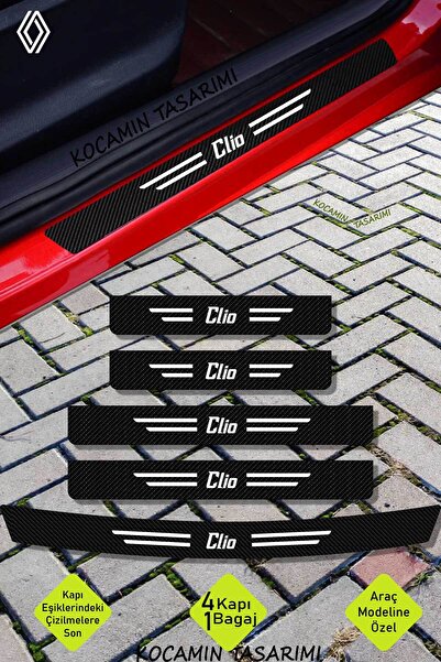 Kocamın Tasarımı Renault Clio Araç Kapı Bagaj Eşiği Koruma Seti Çizilme Engel...