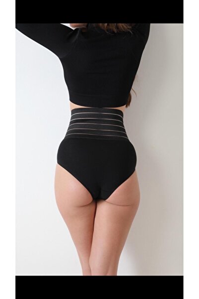 Pink White Underwear Kadın Yüksek Bel Vücut Şekillendirici Bikini Külot