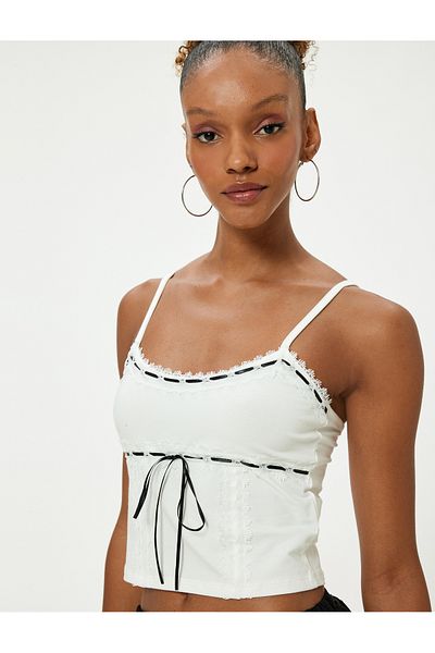Koton Slim Fit Crop-Bustier mit Seilträger – Schleifendetail