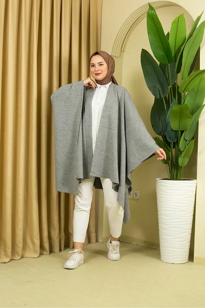 sportiness women's solid color shawl poncho