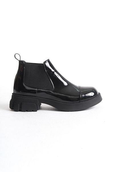 MARSEDO Women's Casual Boots - Elastic, Blunt Toe, Thick Sole, Fafe Black