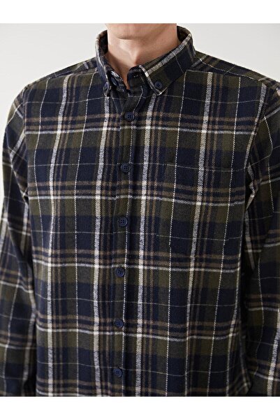 LC Waikiki LCWAIKIKI Classic Regular Fit Uzun Kollu Ekose Gabardin Erkek Gömlek