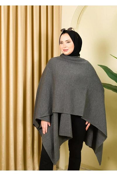 sportiness women's solid color shawl poncho