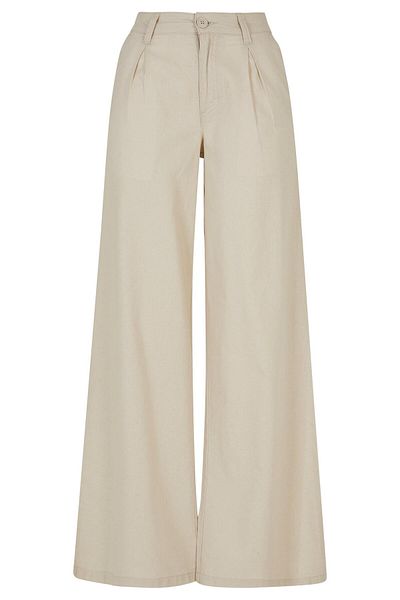 Urban Classics Damen Ladies High Linen Mixed Wide Leg Pants