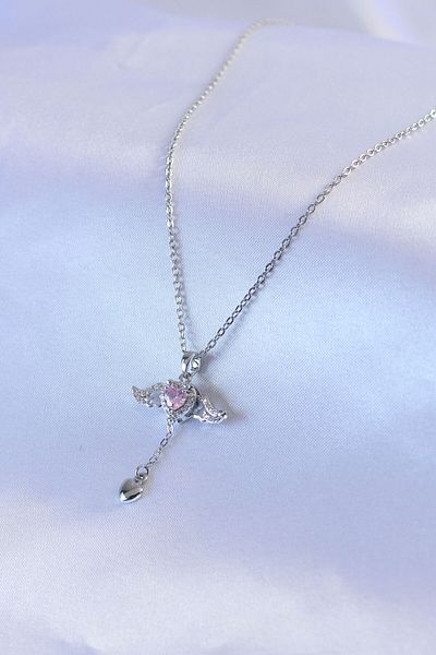 Skygo 316L Steel Special Series Silver Color Winged Heart Figure Zircon Stone Detail Women's Koyle