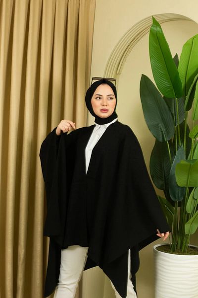 sportiness women's solid color shawl poncho