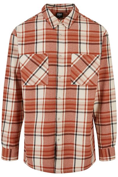 Urban Classics Herren Long Oversized Checked Leaves Shirt