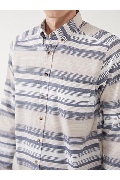 LC Waikiki LCWAIKIKI Classic Regular Fit Long Sleeve Striped Men's Shirt