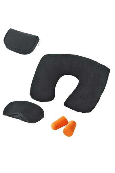 Boldy Σετ Ταξιδιωτικού Ύπνου 4 τεμαχίων - Φουσκωτό Μαξιλάρι Λαιμού και Κρεβάτ...