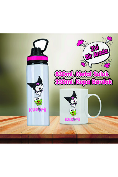 DKDZ SHOP Kuromi Printed Water Bottle and Mug - 006