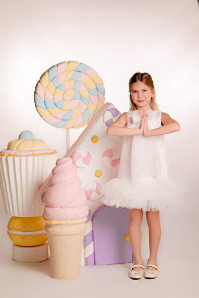 NAGİHAN Rochie de ocazie specială cu bretele și fustă tutu - Design special 2103