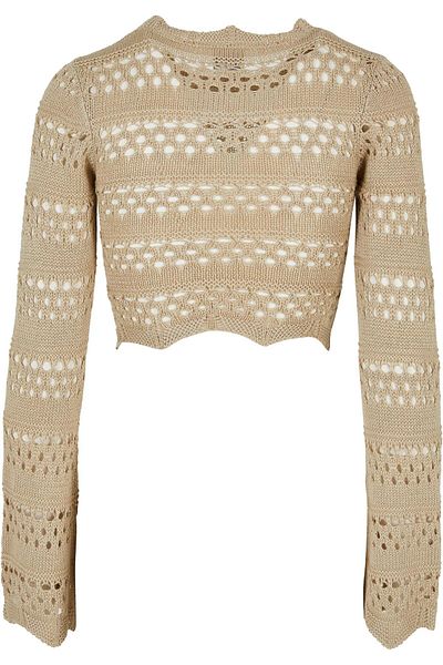 Urban Classics Damen Ladies Cropped Crochet Knit Sweater