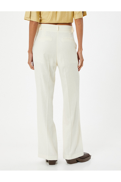 Koton Krátké podšité široké plátěné kalhoty s kapsami