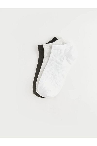 LC Waikiki Lcw Dream Ecru Self Patterned Women's Booties Socks 3 Pack