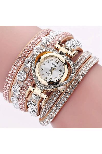 FASHION Fashionable and Mystic Heart Shaped Quartz Watch - Pearl Detail, Wrap Fashion Set